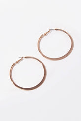 Forever 21 Women's Flat Hoop Earrings Rose Gold