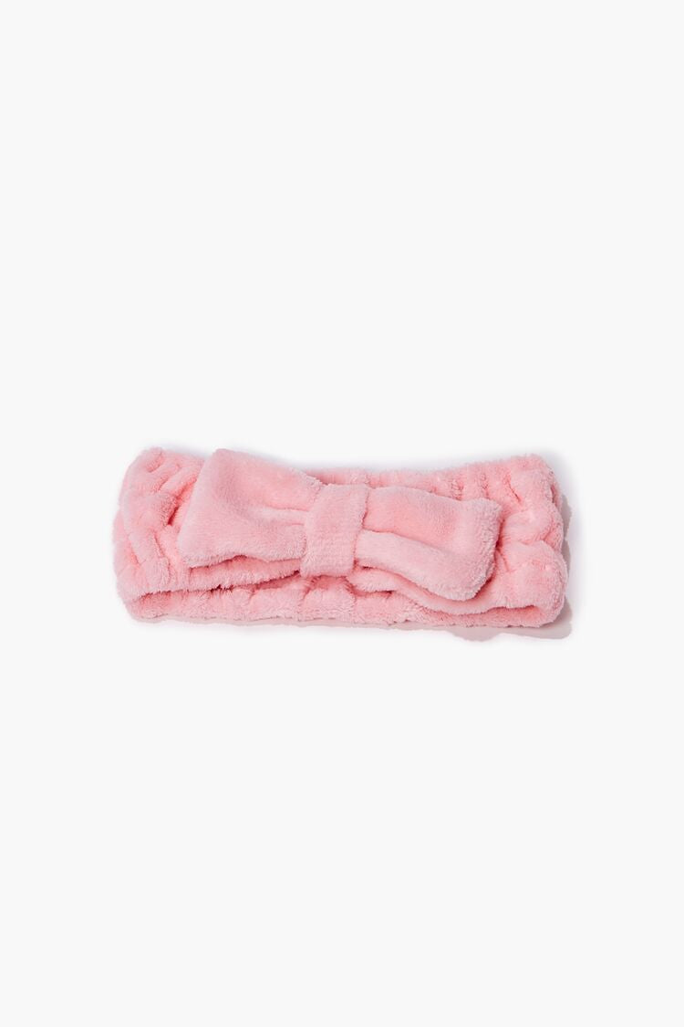 Forever 21 Women's Bow Terry Cloth Headwrap Pink