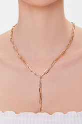 Forever 21 Women's Anchor Y-Chain Necklace Gold