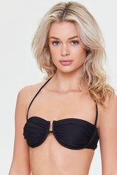 Forever 21 Women's Shirred Halter Bikini Top Black