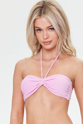 Forever 21 Women's Terry Cloth Bandeau Bikini Top Purple