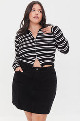 Forever 21 Plus Women's Corduroy Mini Skirt Black