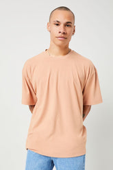 Forever 21 Men's Ribbed Crew Neck T-Shirt Light Brown