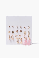 Forever 21 Women's Stud & Hoop Earring Set Gold