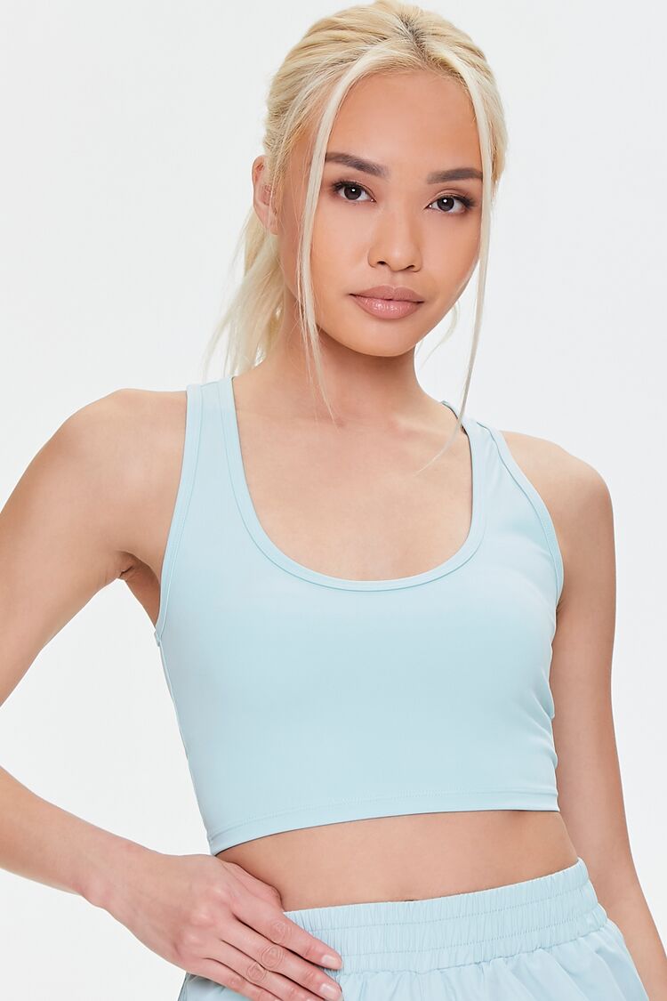 Forever 21 Women's Active Cutout Crop Top Mint