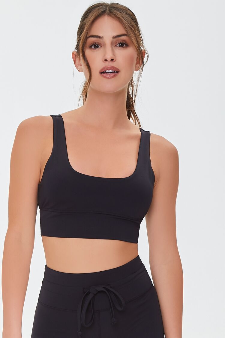 Forever 21 Women's Longline Sports Bra Black