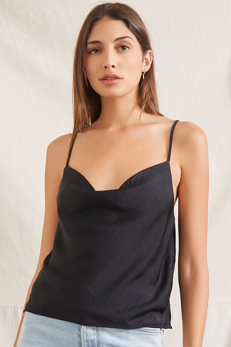 Forever 21 Women's Cowl Neck Cami Black