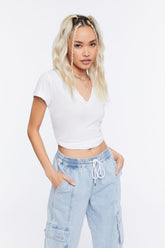 Forever 21 Women's Basic V-Neck T-Shirt White