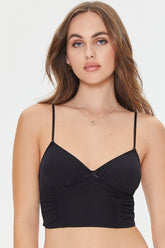 Forever 21 Women's Mesh Cropped Lingerie Cami Black