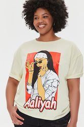 Forever 21 Plus Women's Aaliyah Graphic T-Shirt Cream/Multi