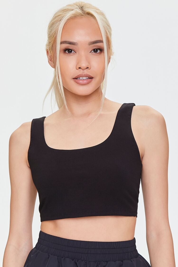 Forever 21 Women's Longline V-Back Sports Bra Black