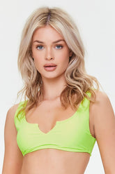 Forever 21 Women's Split Neck Bikini Top Lime