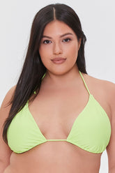 Forever 21 Plus Women's Triangle Bikini Top Lime