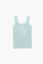 Forever 21 Girls Seamless Lace-Trim Tank Top (Kids) Light Blue