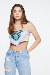 Forever 21 Women's Turtle Tie-Dye Handkerchief Tube Top Blue/Multi