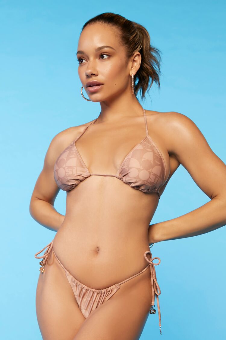 Forever 21 Women's Sports Illustrated String Bikini Bottoms Auburn/Walnut