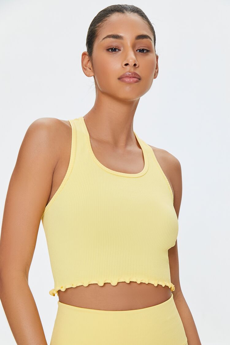 Forever 21 Women's Active Seamless Cropped Tank Top Mimosa