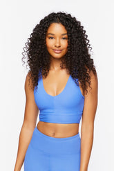 Forever 21 Women's Ribbed Cutout Sports Bra Royal