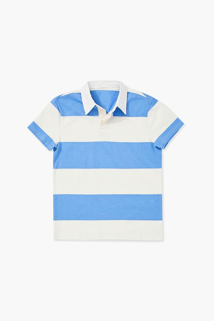 Forever 21 Kids Striped Rugby Shirt (Girls + Boys) Blue/White