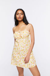 Forever 21 Women's Floral Print Cami Mini Dress Yellow/Multi