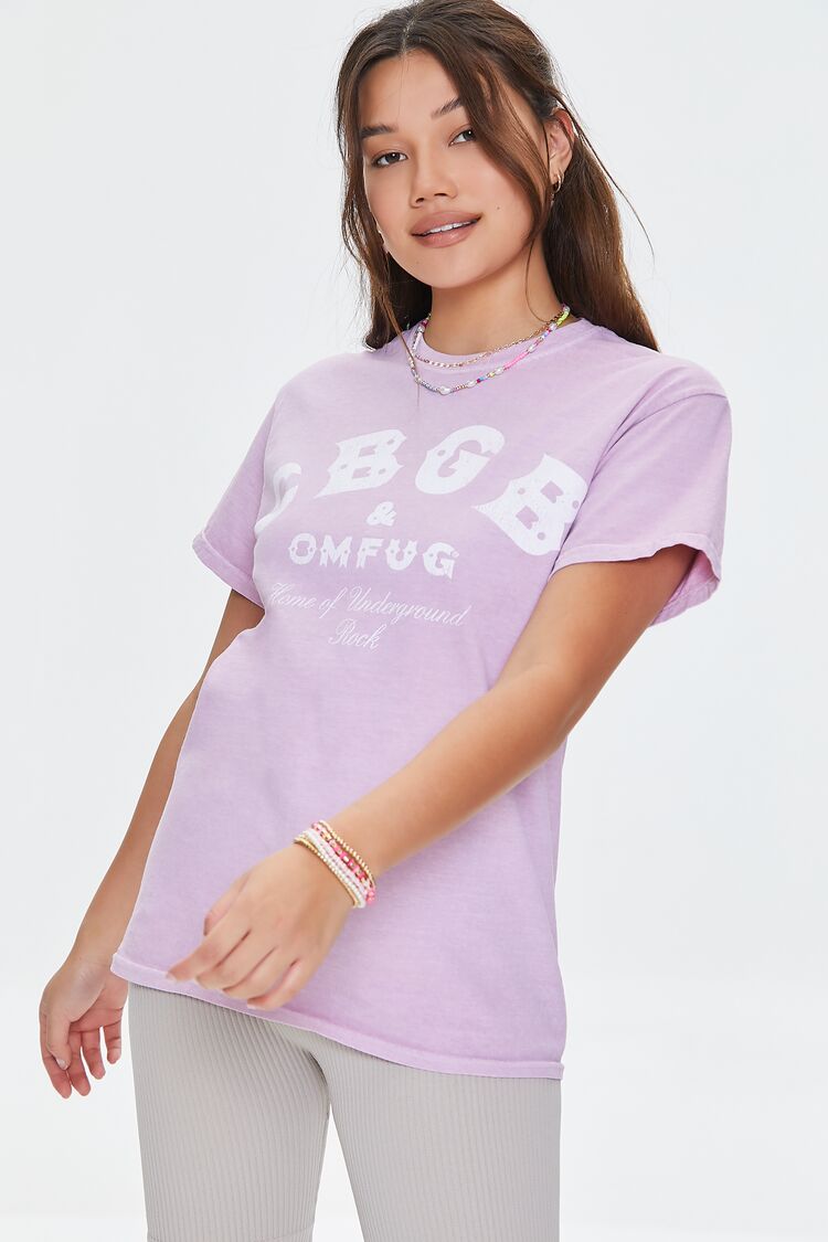 Forever 21 Women's CBCG & OMFUG Graphic T-Shirt Light Pink/White