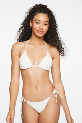 Forever 21 Women's Self-Tie String Bikini Bottoms Vanilla