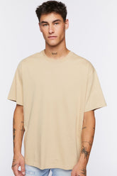 Forever 21 Men's High-Low Crew T-Shirt Taupe