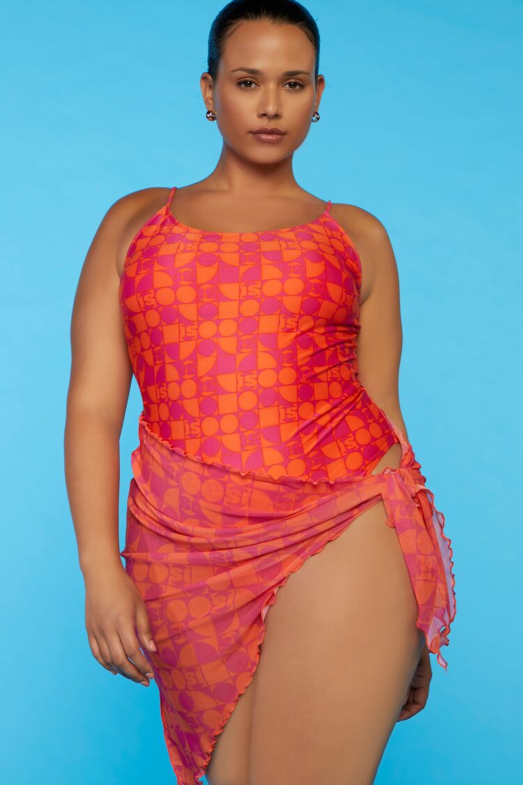 Forever 21 Plus Women's Sports Illustrated Swim Pool/Beach Cover-Up Sarong Fiesta/Shocking Pink