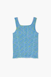 Forever 21 Girls Lettuce-Edge Tank Top (Kids) Blue/Multi