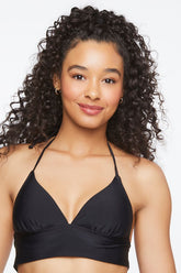 Forever 21 Women's Tie-Back Halter Bikini Top Black