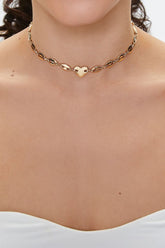 Forever 21 Women's Heart Chain Necklace Gold