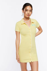 Forever 21 Women's Malibu California Graphic Mini Dress Yellow/Multi