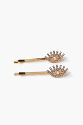 Forever 21 Women's Evil Eye Bobby Pin Set Gold