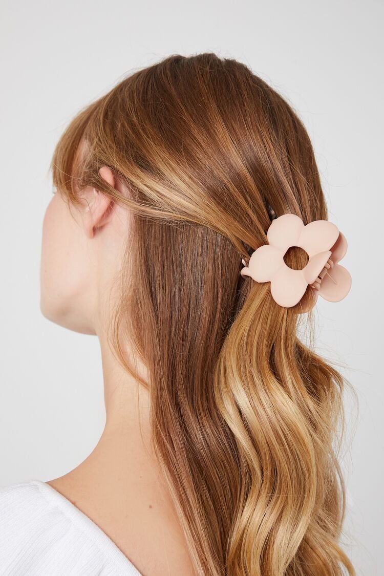 Forever 21 Women's Floral Hair Claw Clip Tan