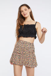 Forever 21 Women's Floral Print Mini Skirt Black/Multi