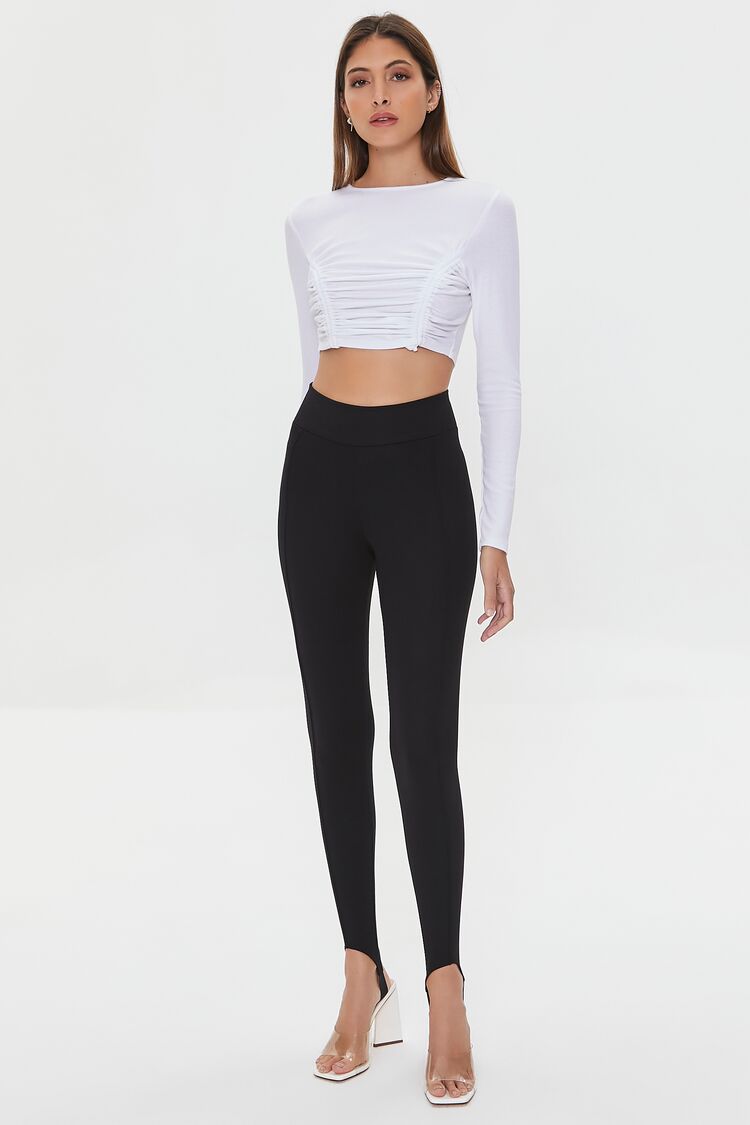 Forever 21 Women's High-Rise Stirrup Leggings Black