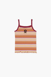 Forever 21 Girls Airwalk Striped Cami (Kids) Burgundy/Multi