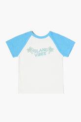 Forever 21 Girls Island Vibes Raglan T-Shirt (Kids) White/Multi