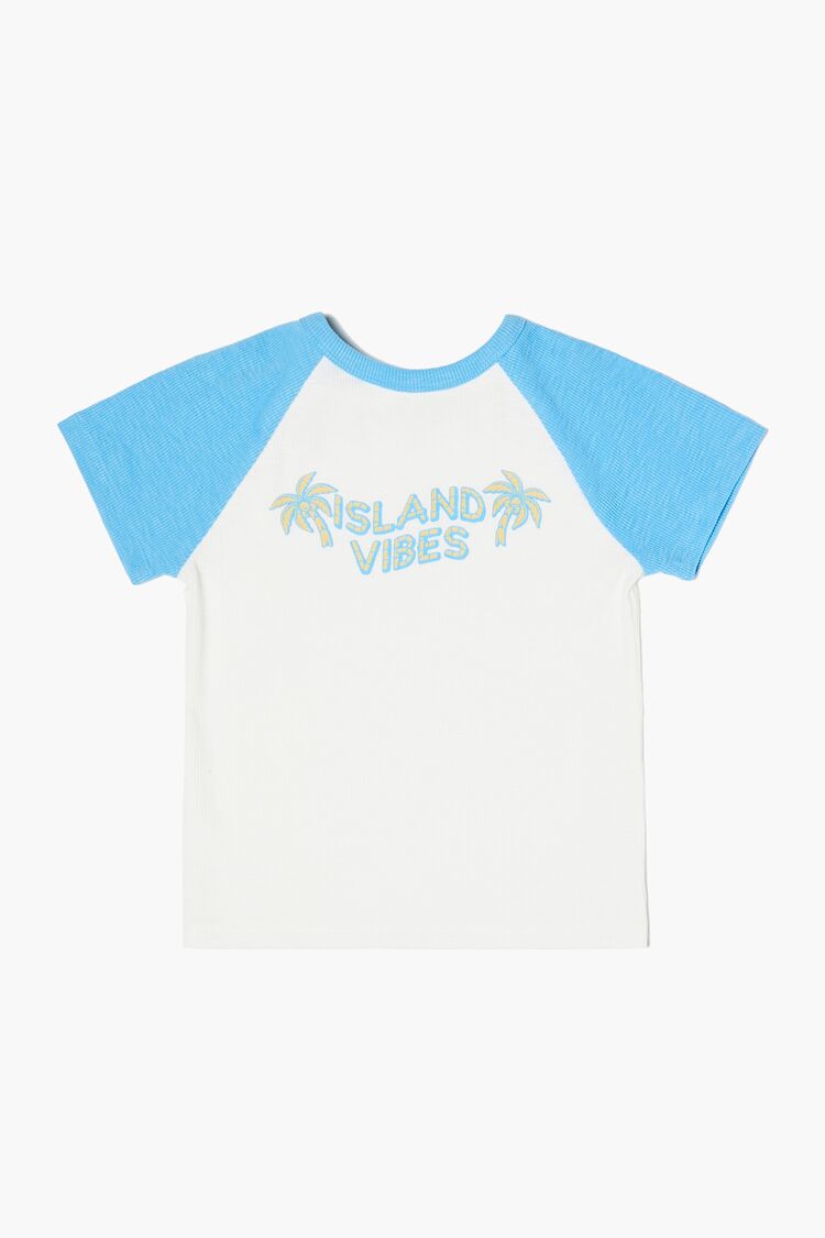 Forever 21 Girls Island Vibes Raglan T-Shirt (Kids) White/Multi