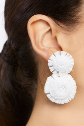 Forever 21 Women's Tiered Floral Drop Earrings White