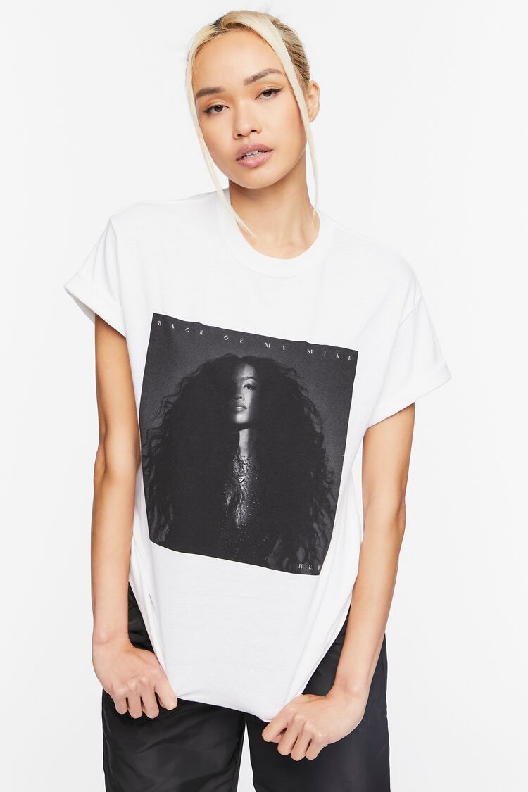 Forever 21 Women's HER Graphic T-Shirt White/Black