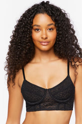 Forever 21 Women's Mesh Leopard Print Bra Black