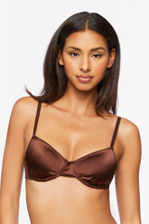 Forever 21 Women's Satin Underwire Bra Brown