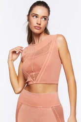 Forever 21 Women's Seamless Crop Top Powder Pink