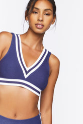 Forever 21 Women's Ribbed Seamless Sports Bra Navy