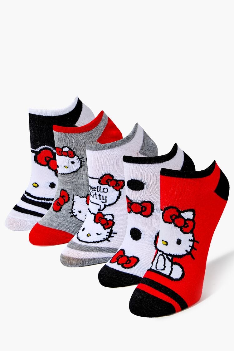 Forever 21 Women's Hello Kitty Ankle Socks Red/Multi