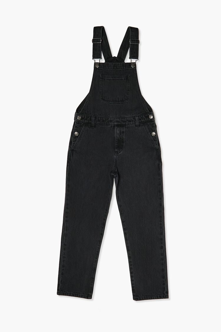 Forever 21 Kids Denim Overalls (Girls + Boys) Washed Black