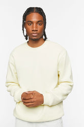 Forever 21 Men's Fleece Crew Sweatshirt Cream