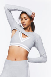 Forever 21 Women's Active Seamless Super Cropped Top Heather Grey