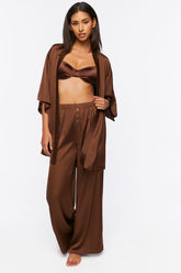 Forever 21 Women's Satin Pajama Pants Brown